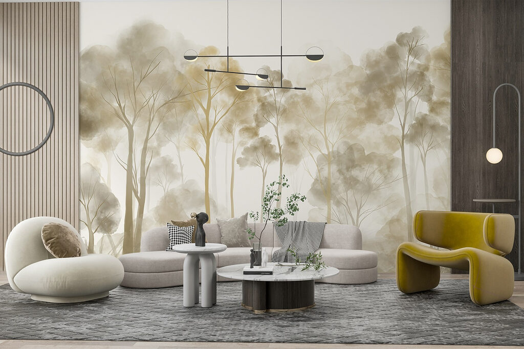 Alberi dorati nella nebbia — ambiente 4