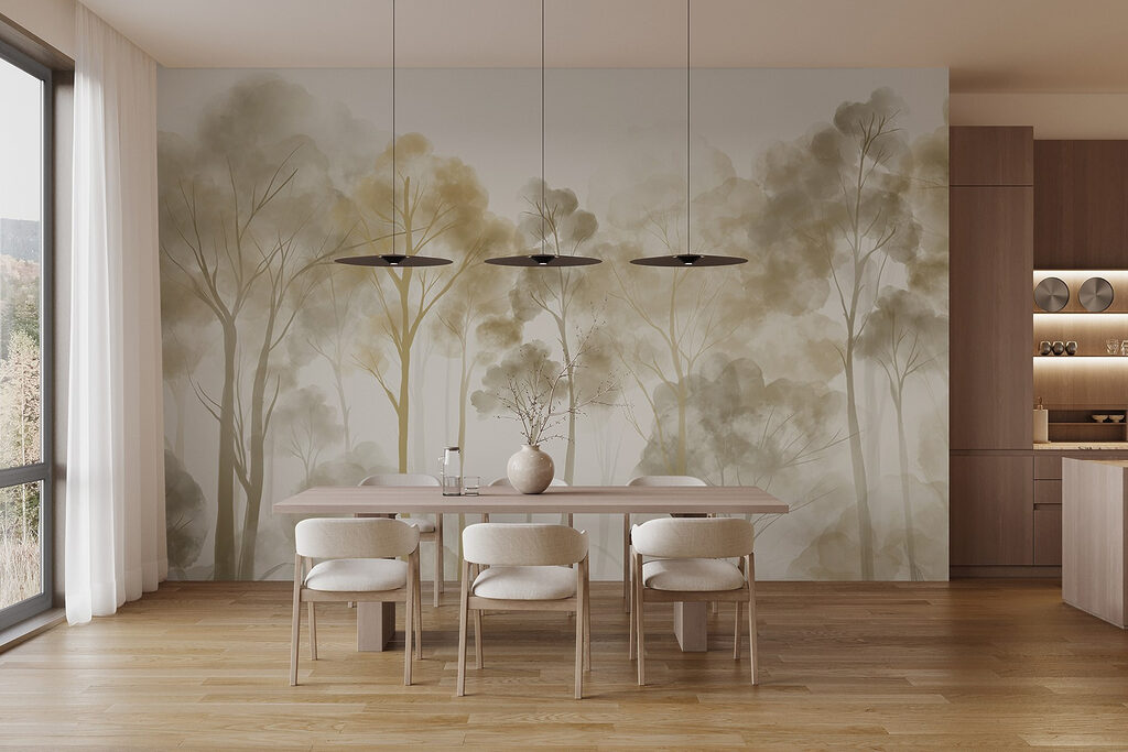 Alberi dorati nella nebbia — ambiente 6