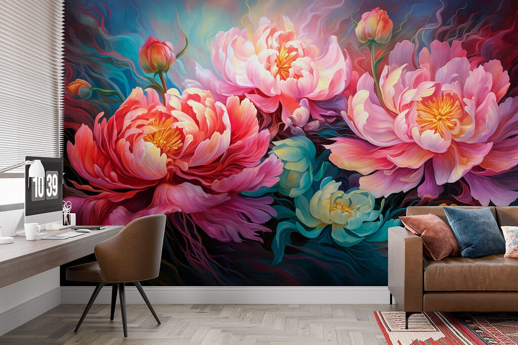 Peonie tra vortici — ambiente 3