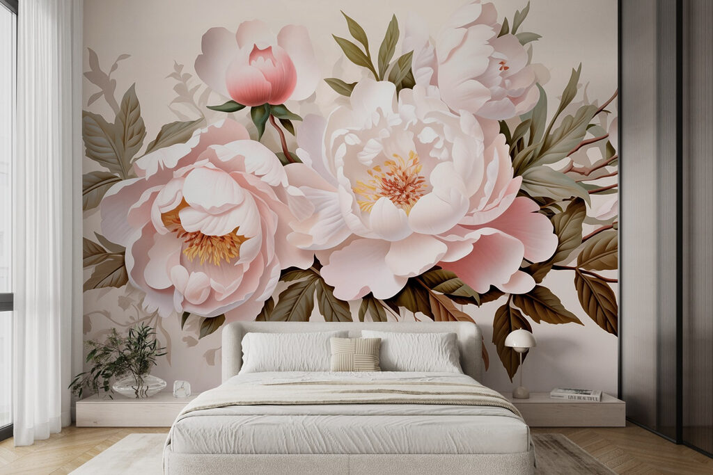 Peonie rosa in ghirlanda — ambiente 2