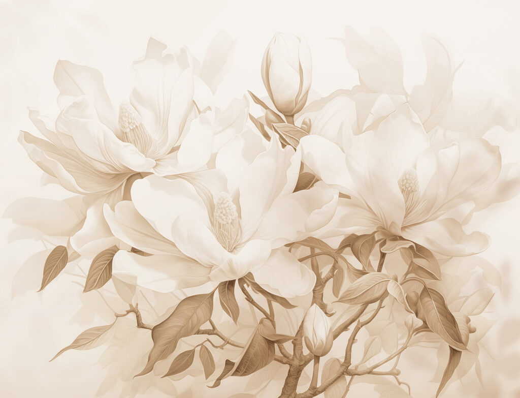 Magnolia color seppia — design completo