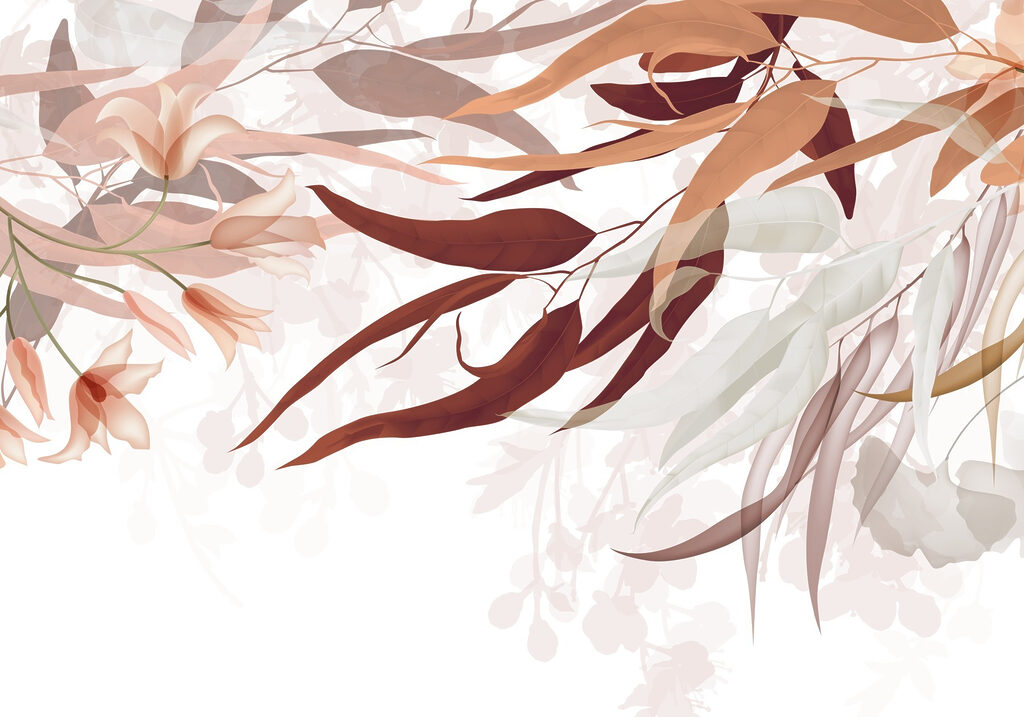 Foglie rosa cadenti — design completo