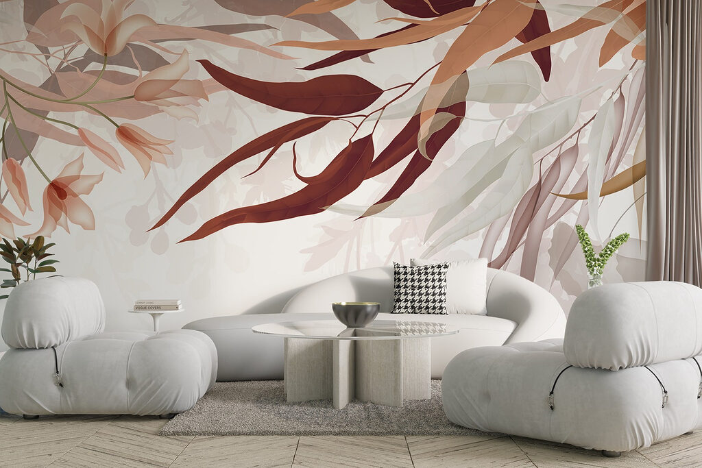 Foglie rosa cadenti — ambiente 3