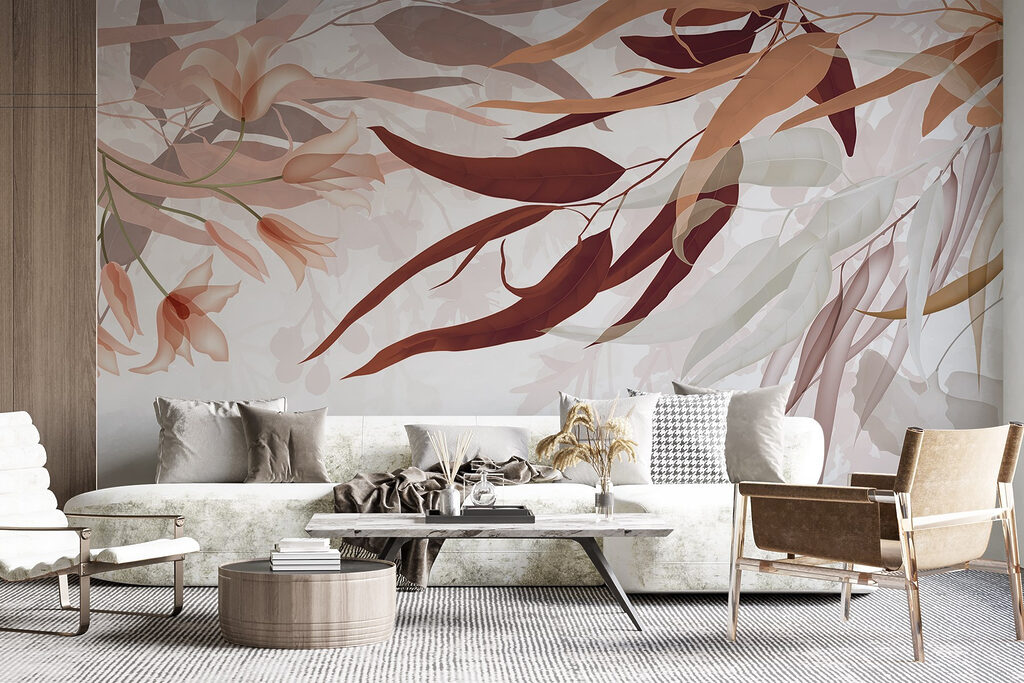 Foglie rosa cadenti — ambiente 5