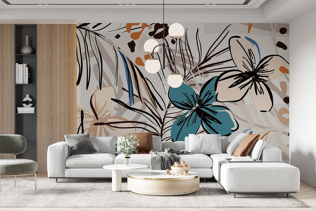 Fiori tropicali disegnati — ambiente 3