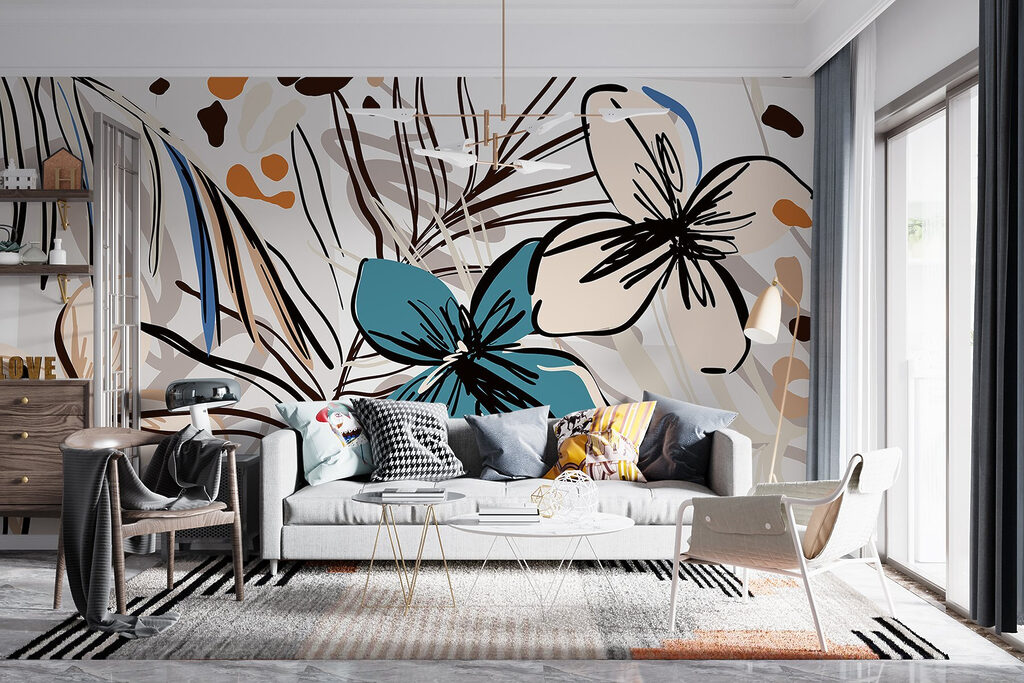Fiori tropicali disegnati — ambiente 4