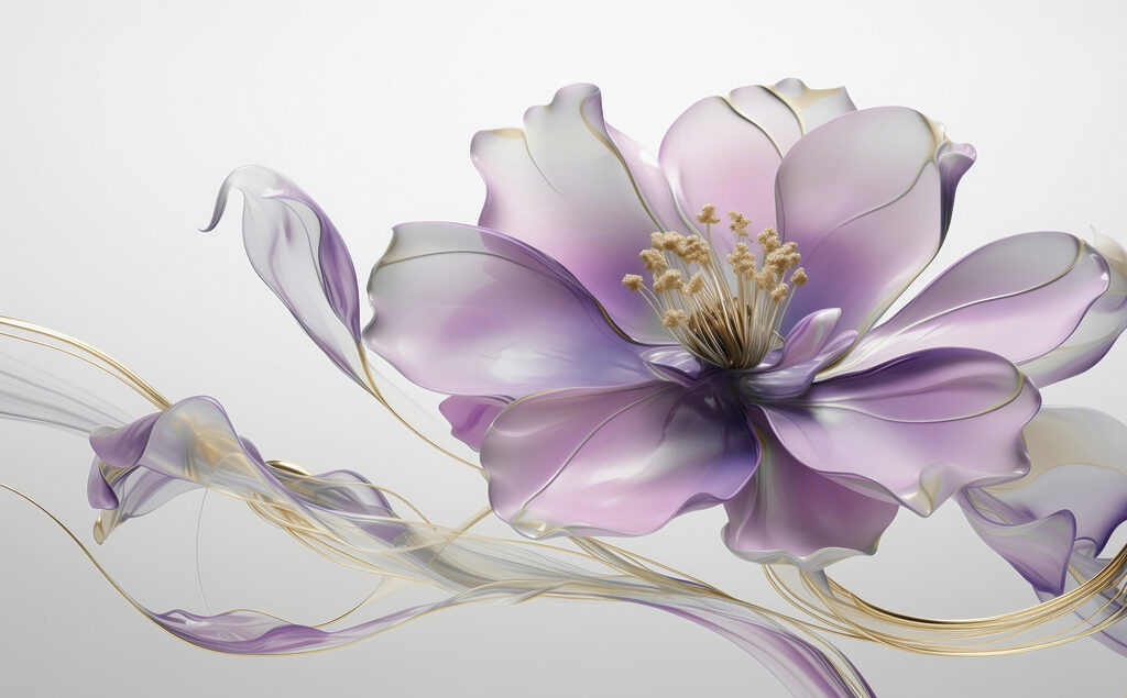 Fiore con venature dorate — design completo