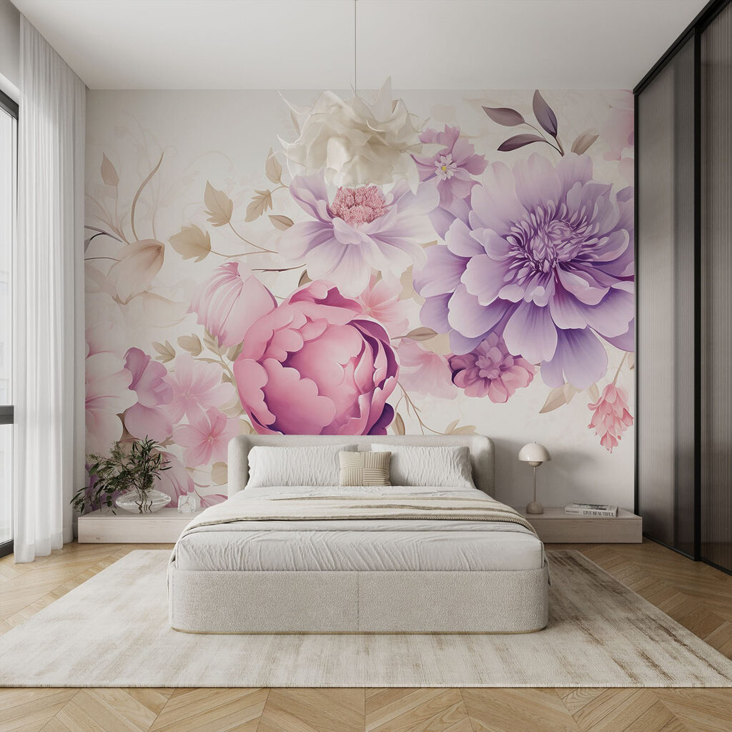 Fiori fitti su crema — ambiente 1