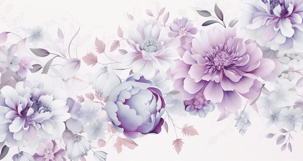 Fiori fitti su crema — design completo