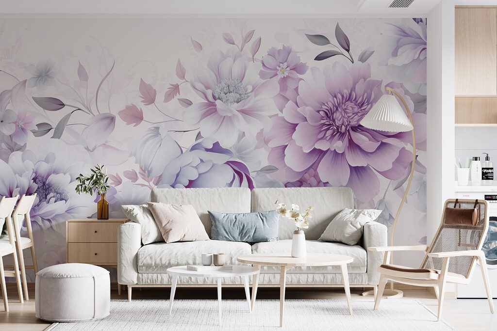 Fiori fitti su crema in un ambiente
