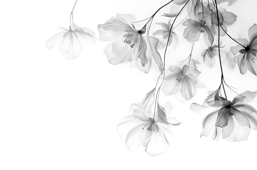 Fiori appesi ai rami — design completo