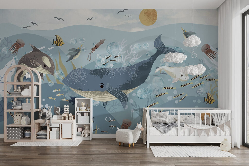 Balena tra piccoli pesci — ambiente 5