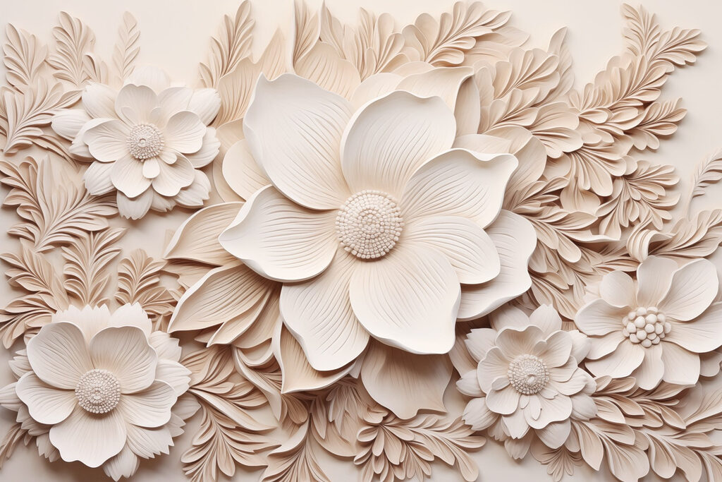 Rilievo di fiori rosa — design completo