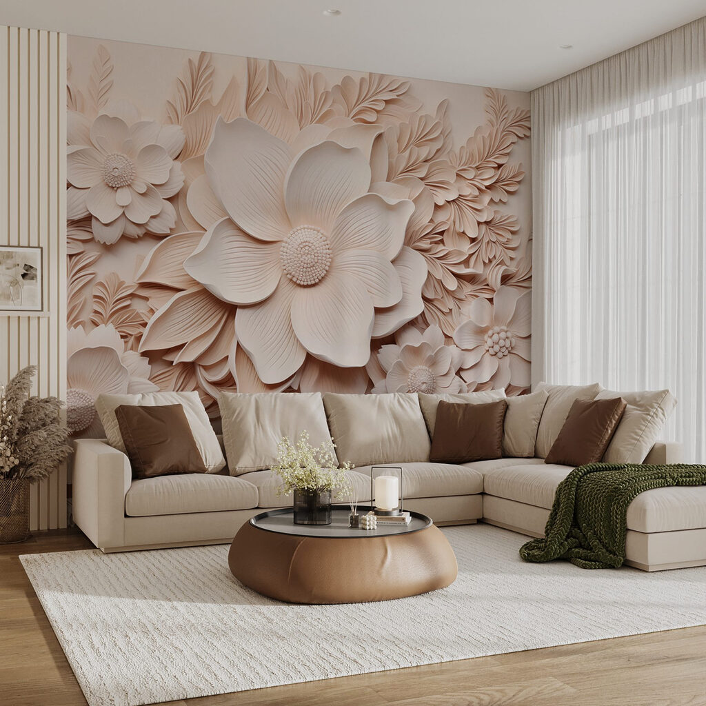 Rilievo di fiori rosa — ambiente 1
