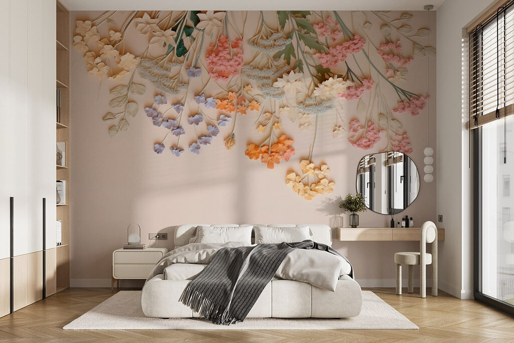 Fiori pendenti su rosa — ambiente 1