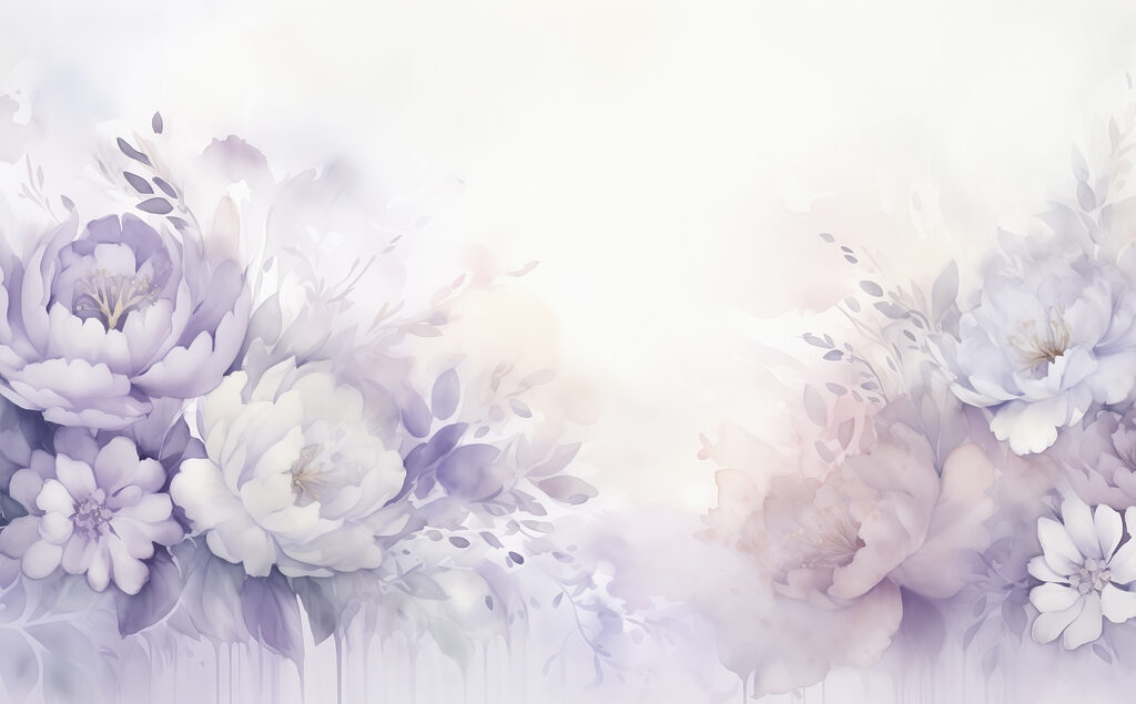 Luce tra fiori viola — design completo