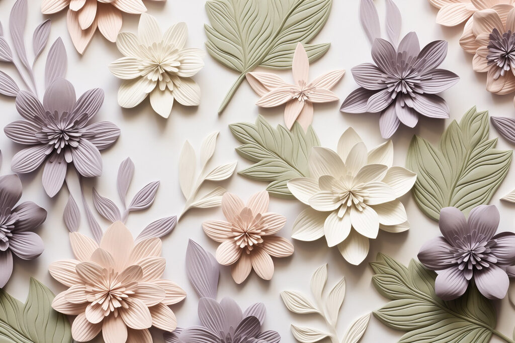 Fiori in rilievo colorati — design completo