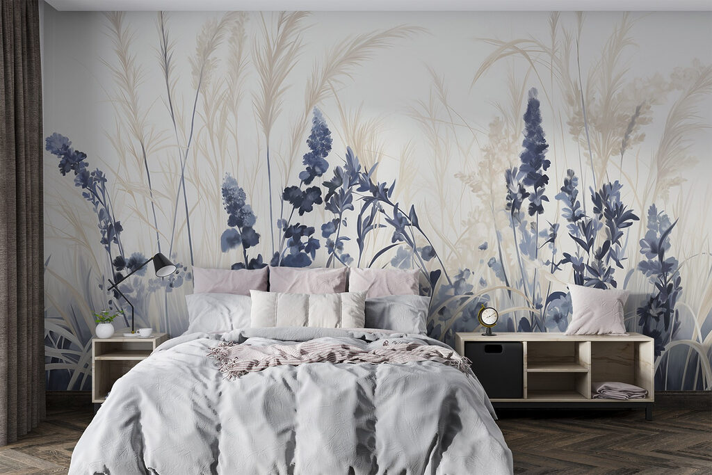 Fiori blu, erbe argentate — ambiente 1