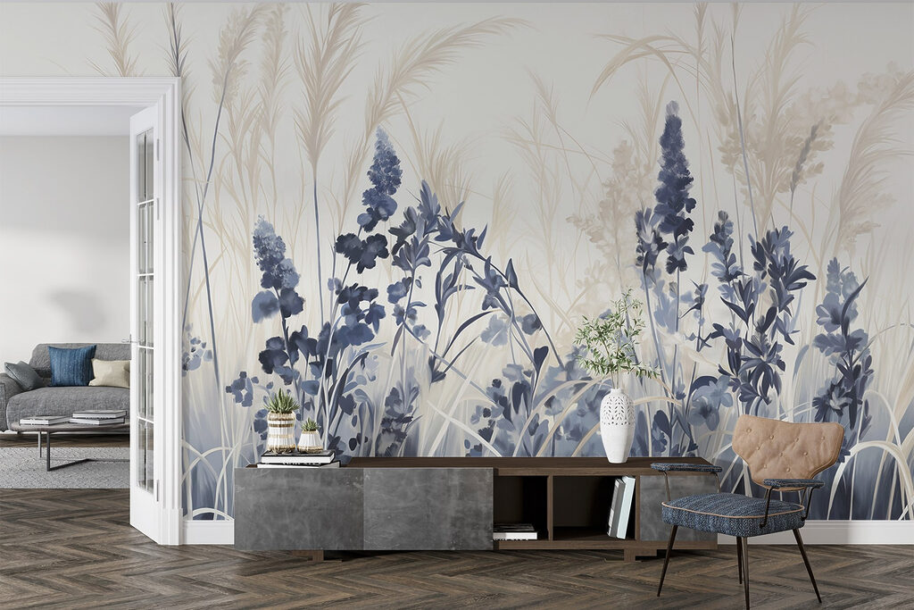 Fiori blu, erbe argentate — ambiente 2