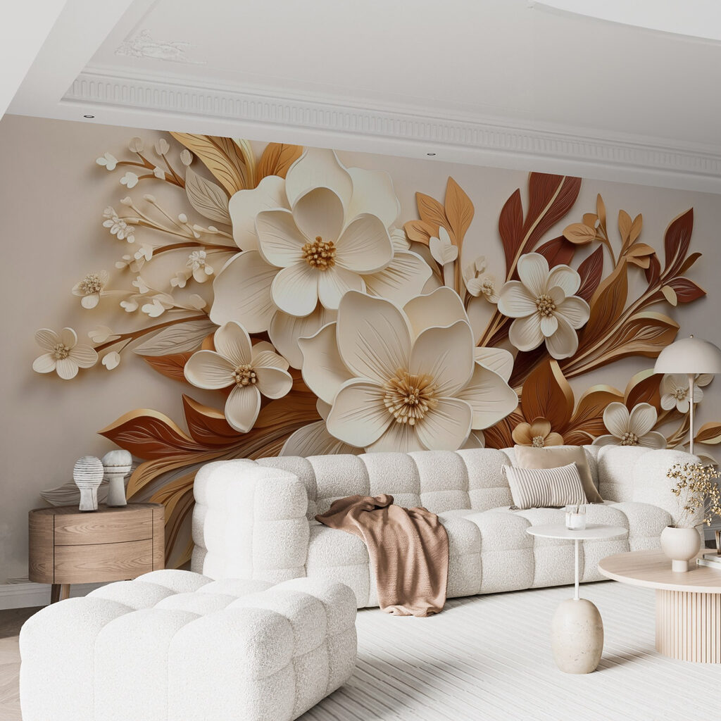 Fiori tra foglie ramate — ambiente 3