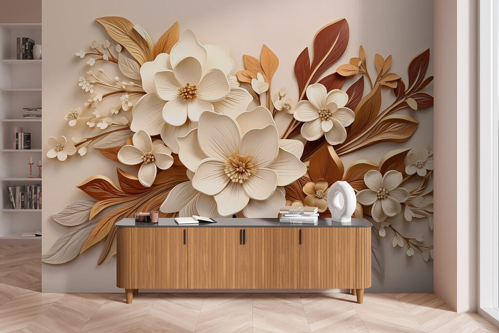 Fiori tra foglie ramate — ambiente 4