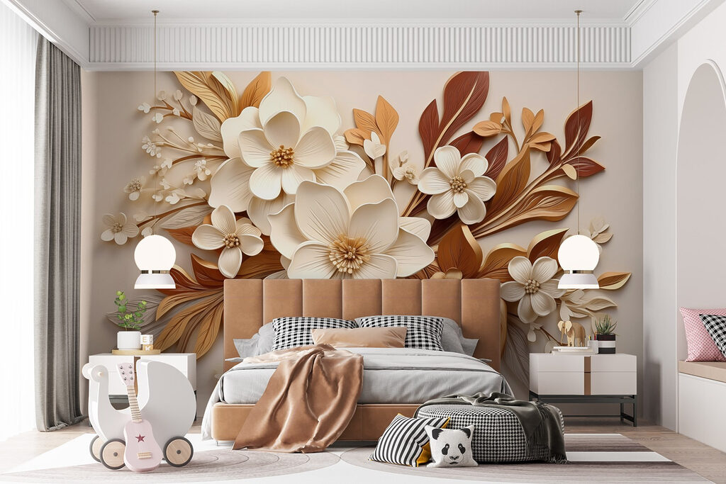 Fiori tra foglie ramate — ambiente 5