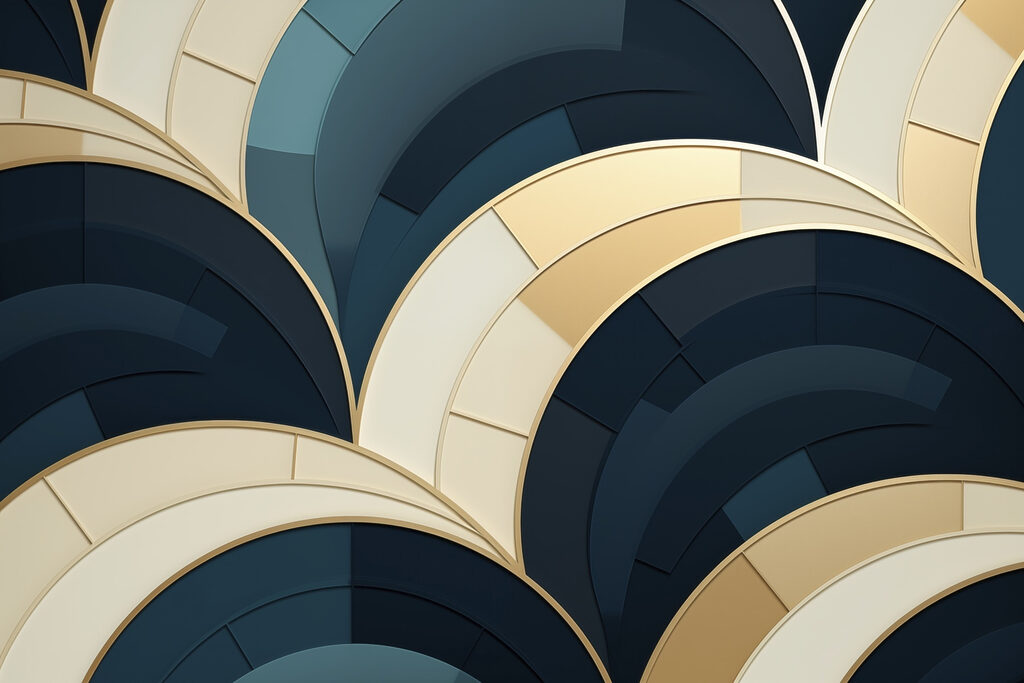 Archi blu e dorati — design completo