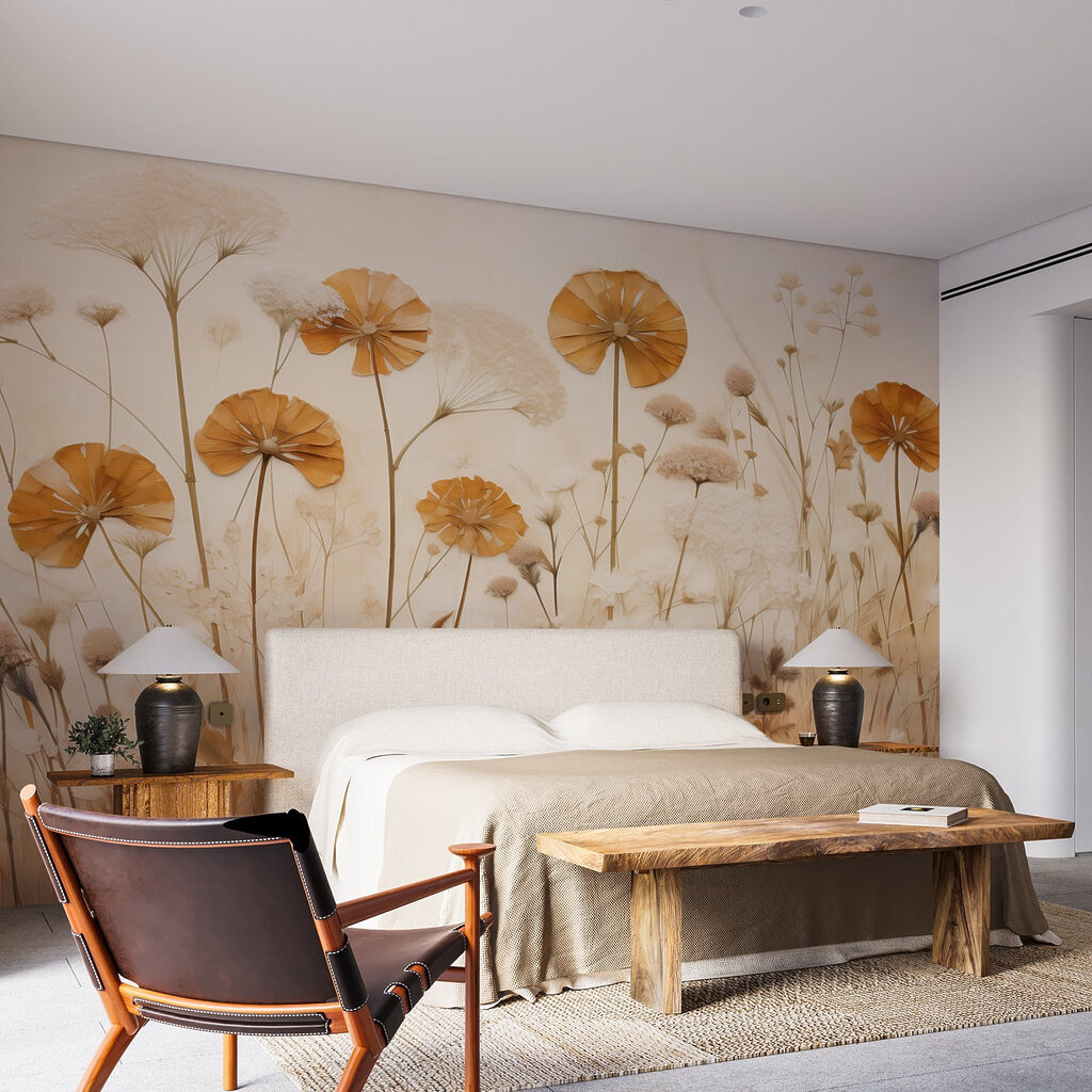 Fiori dorati su erba — ambiente 2