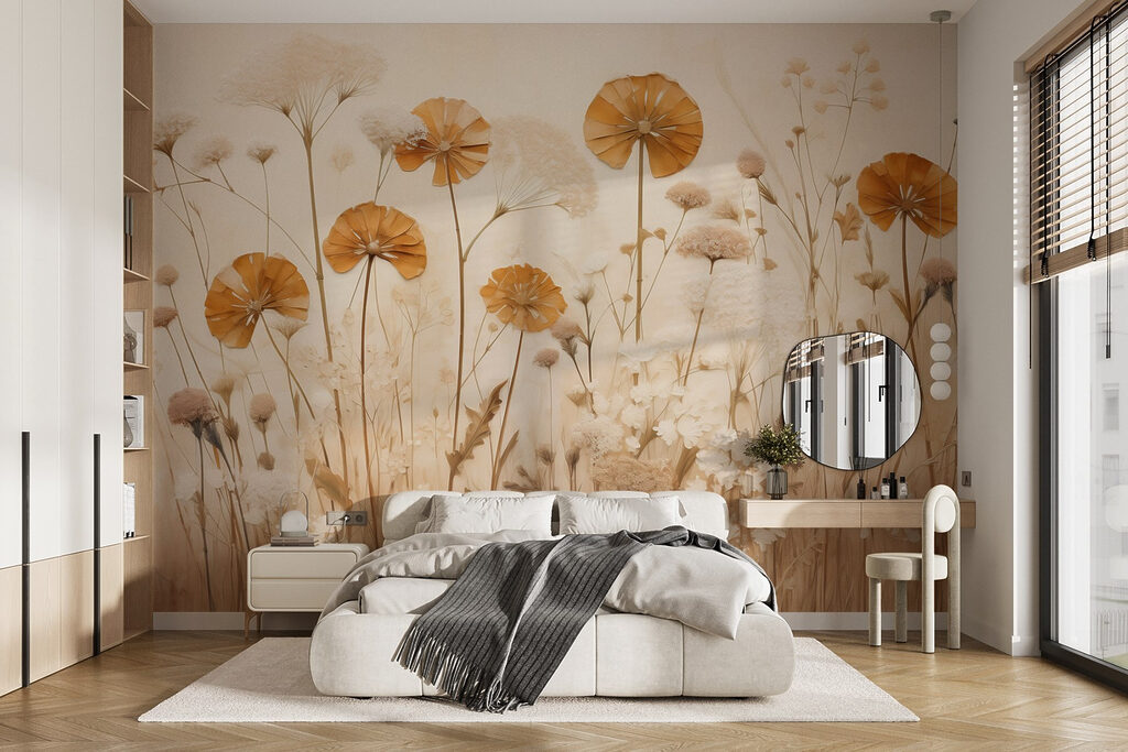 Fiori dorati su erba — ambiente 3