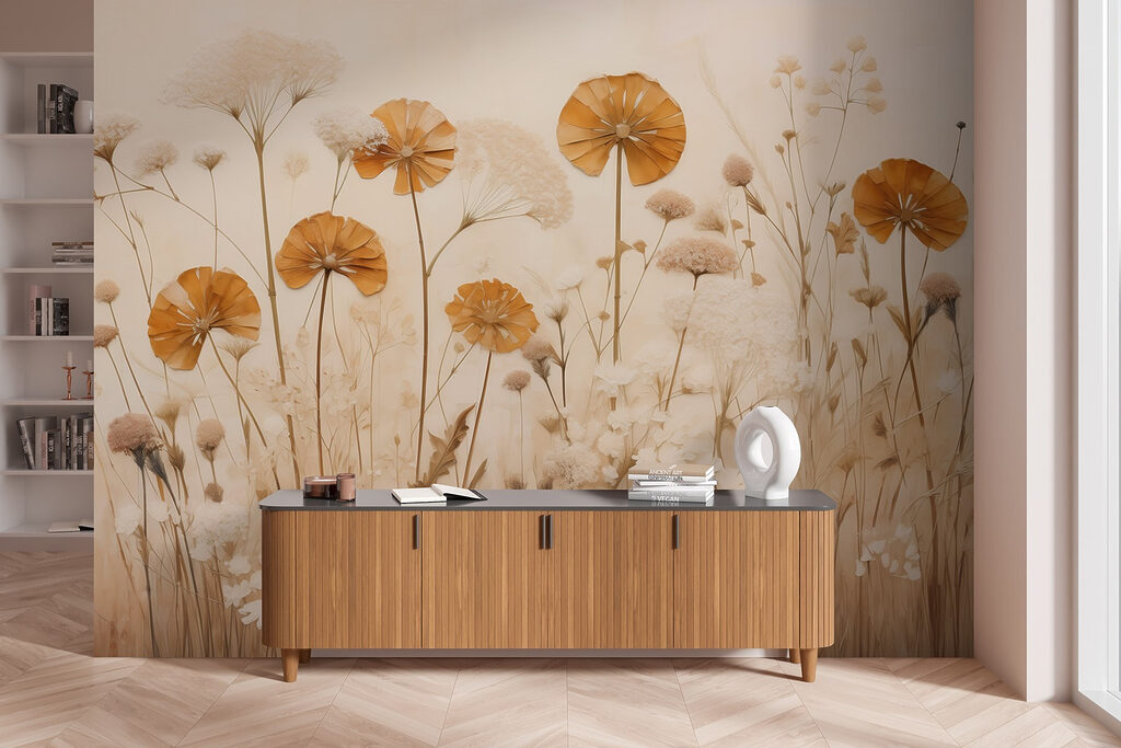 Fiori dorati su erba — ambiente 6