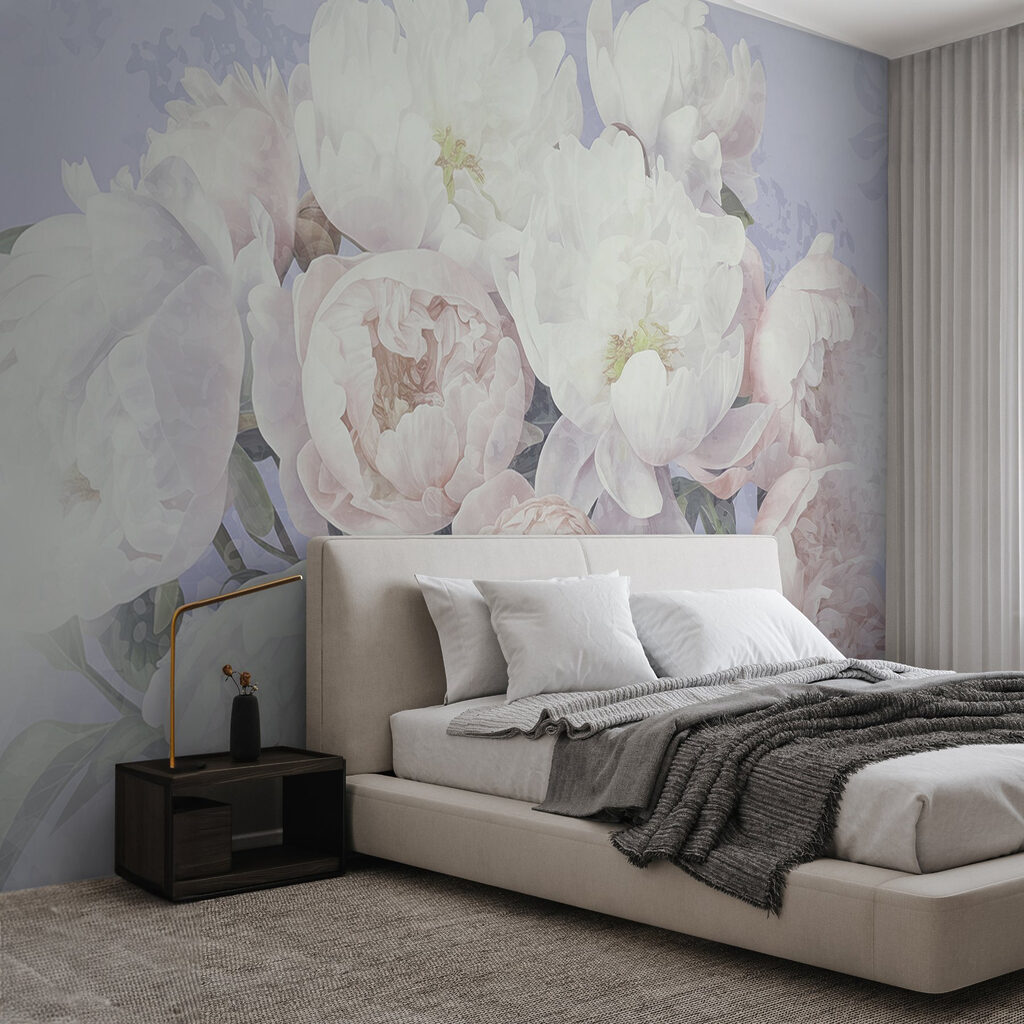 Bouquet di peonie in un ambiente
