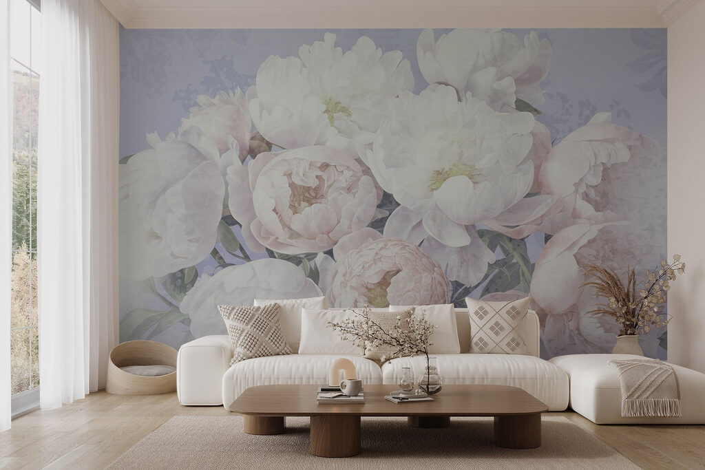 Bouquet di peonie in un ambiente
