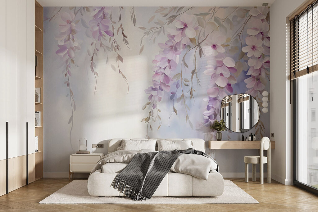 Fiori lilla ricadenti in un ambiente