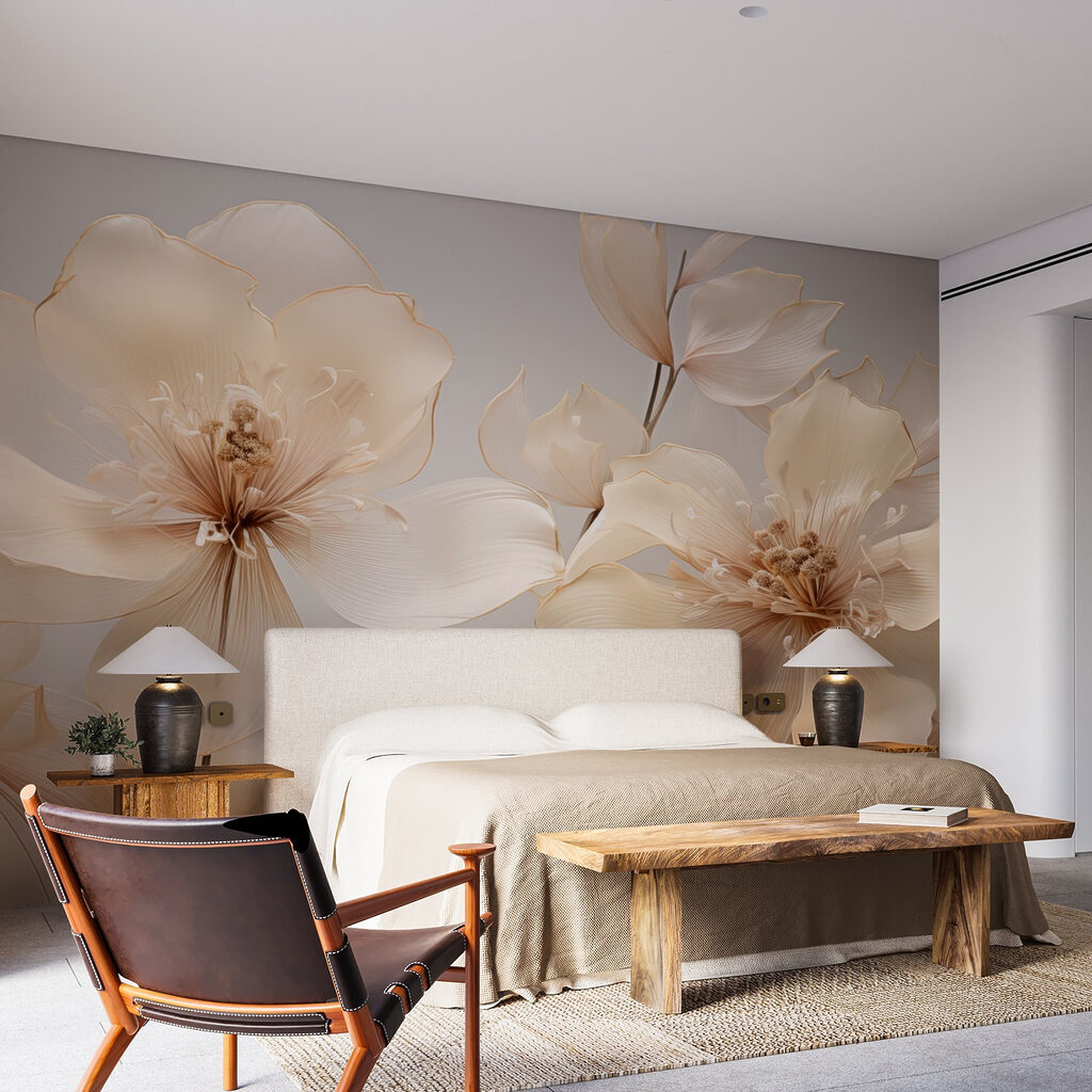 Fiori chiari su grigio — ambiente 1