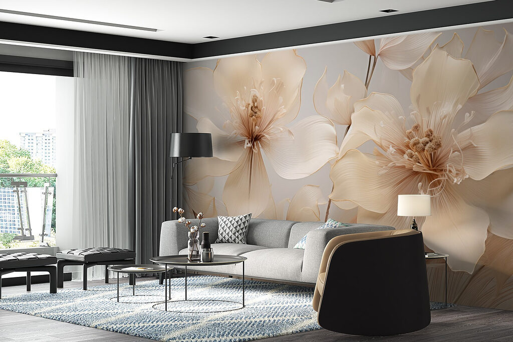Fiori chiari su grigio — ambiente 6