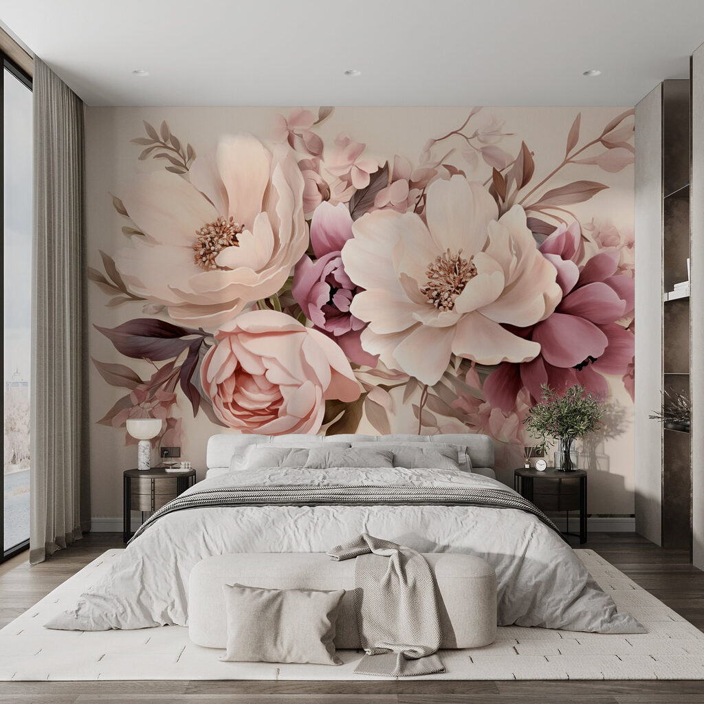 Bouquet pastello su crema — ambiente 3