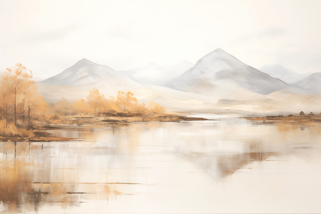Alberi d’autunno sul lago — design completo