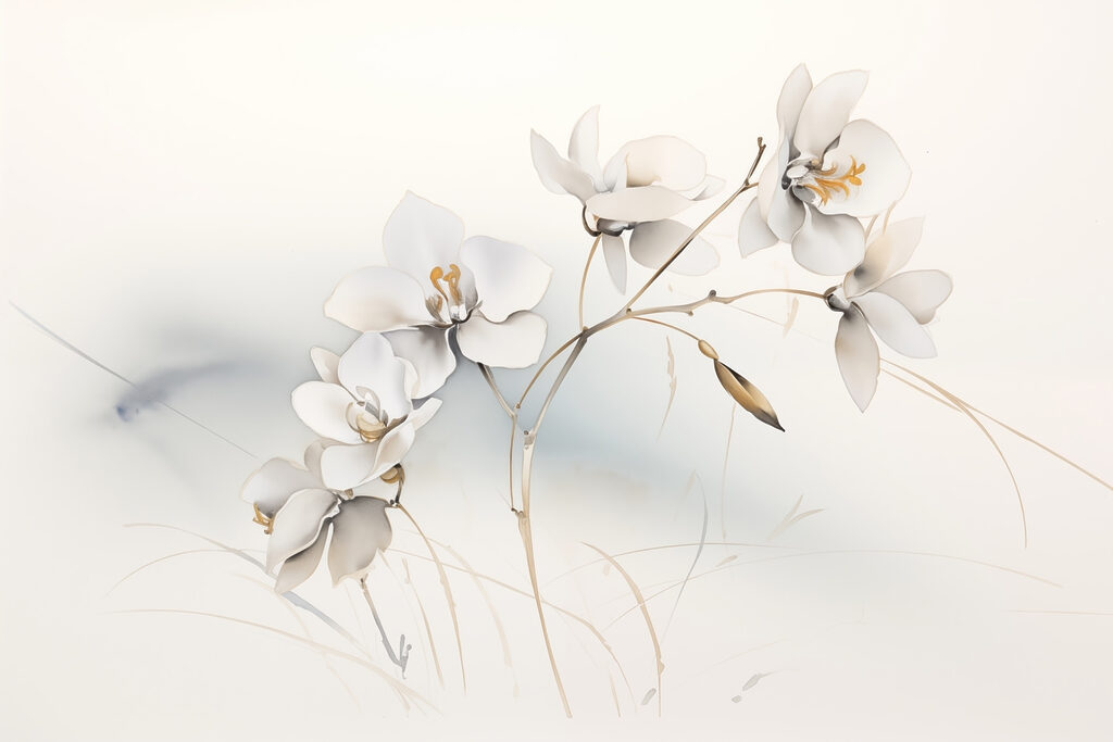 Fiori su steli curvi — design completo