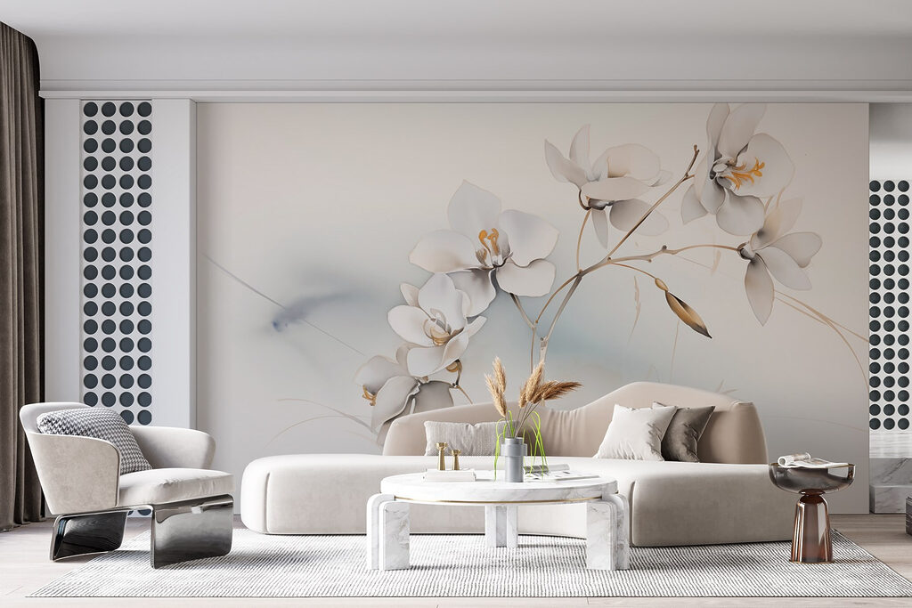 Fiori su steli curvi — ambiente 3