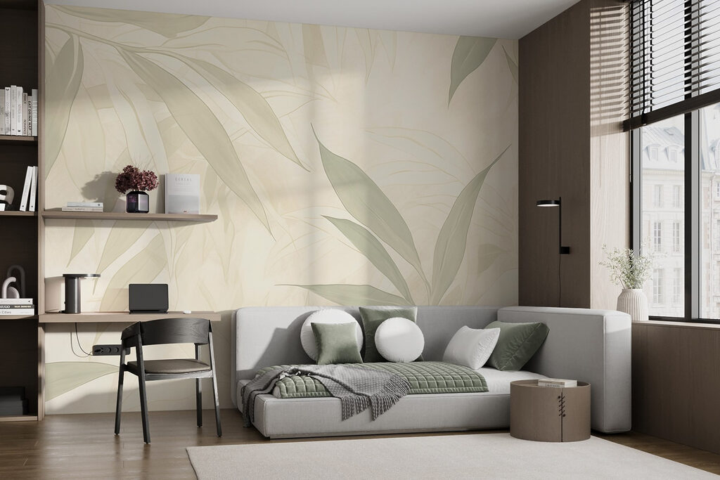 Foglie chiare verde crema — ambiente 2