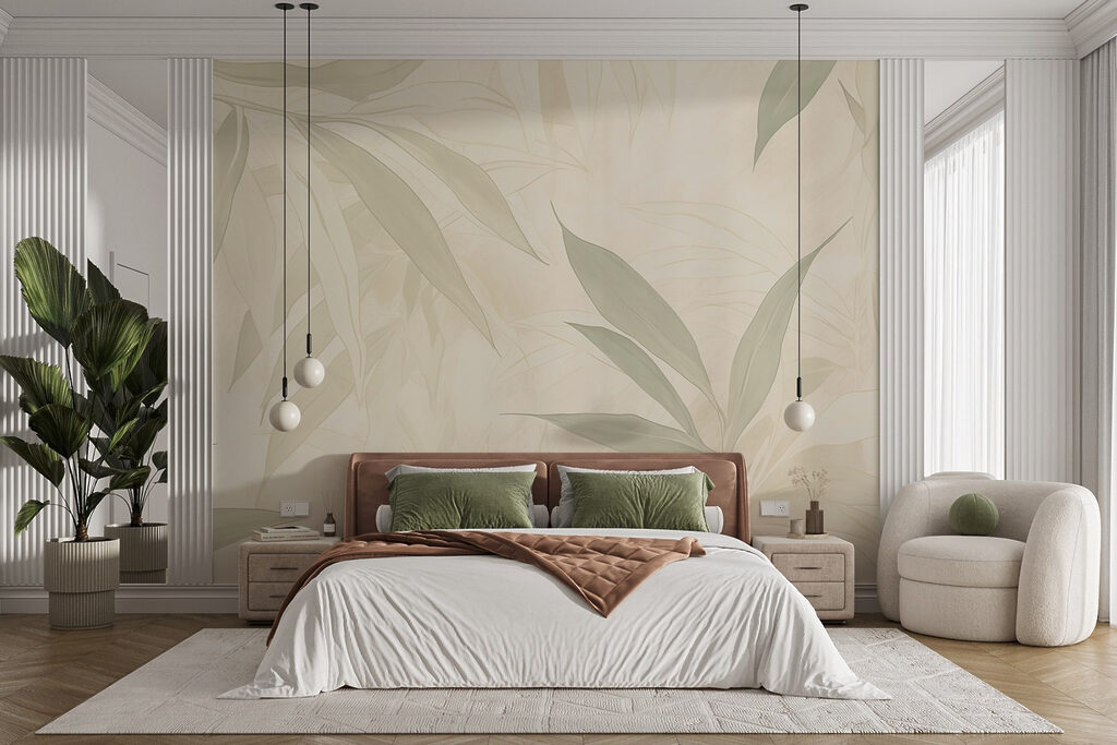 Foglie chiare verde crema — ambiente 3