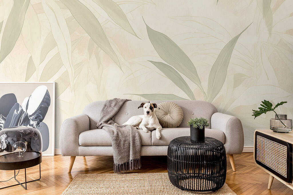 Foglie chiare verde crema — ambiente 6