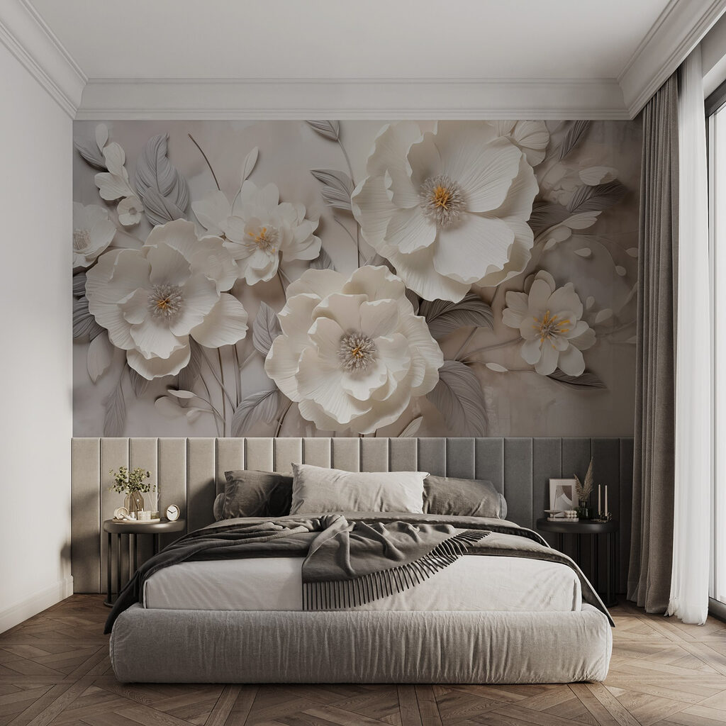 Fiori bianchi, foglie grigie — ambiente 2