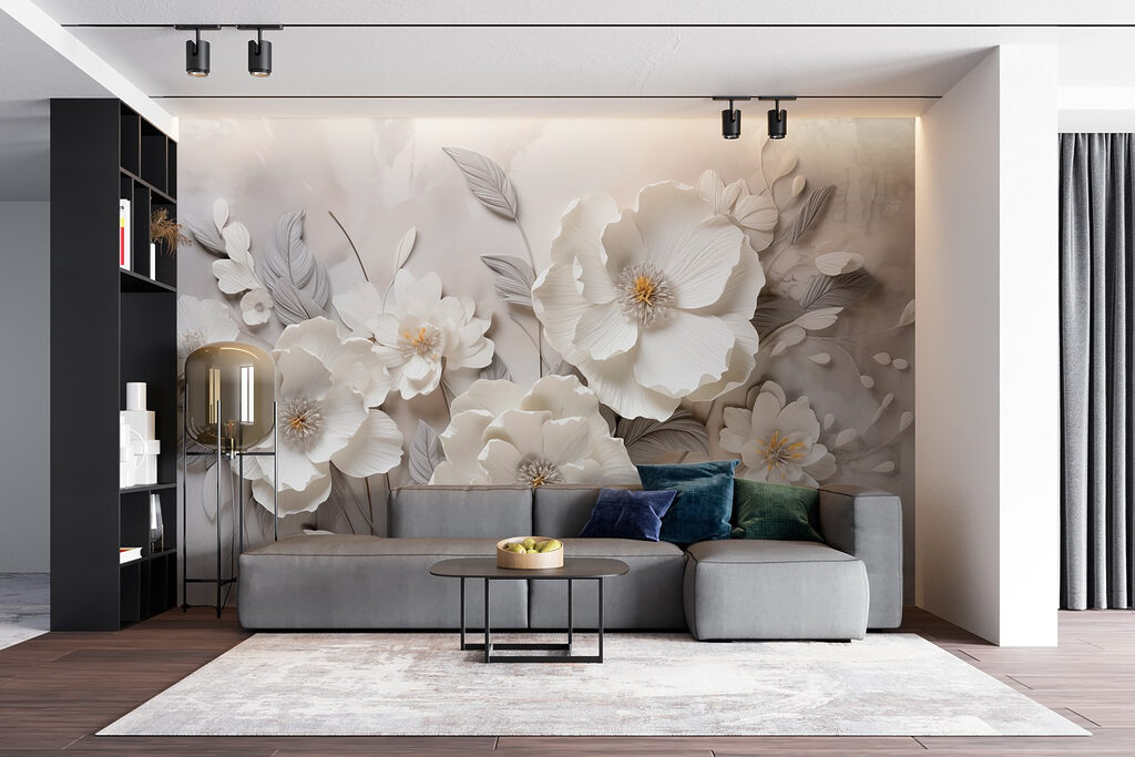 Fiori bianchi, foglie grigie — ambiente 3