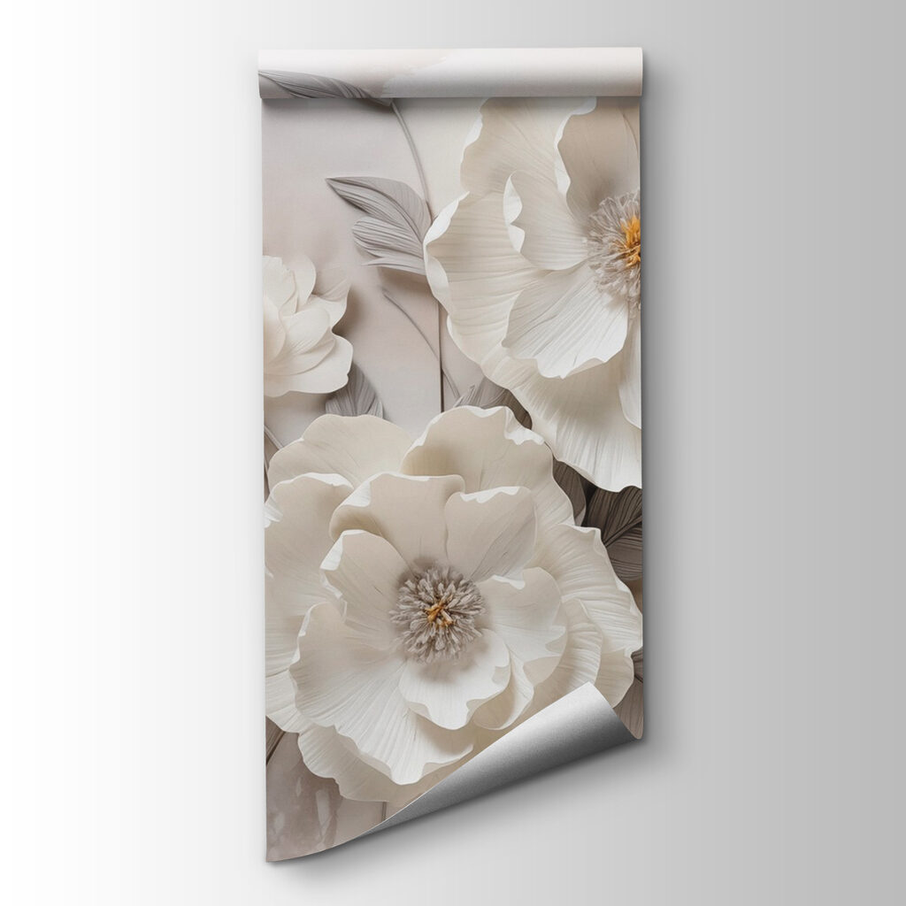 Fiori bianchi, foglie grigie — vista del prodotto