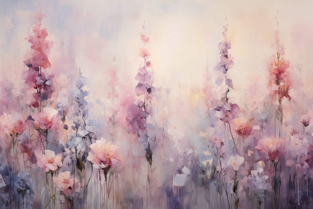 Fiori rosa ad acquerello — design completo
