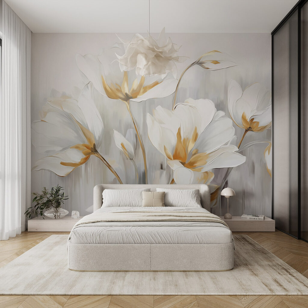 Tulipani bianchi e dorati — ambiente 3
