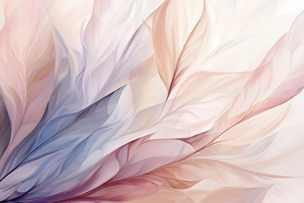 Foglie rosa e azzurre — design completo
