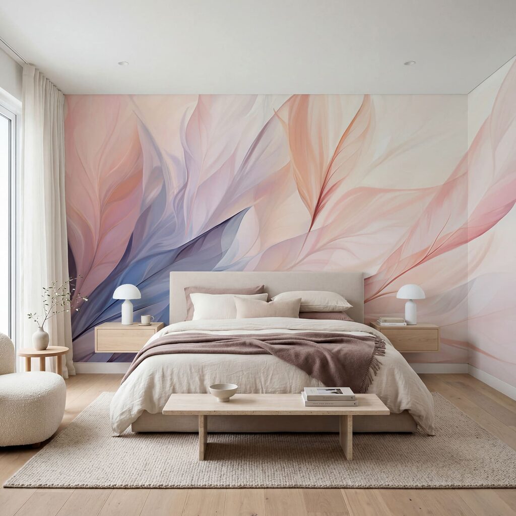 Foglie rosa e azzurre — ambiente 2