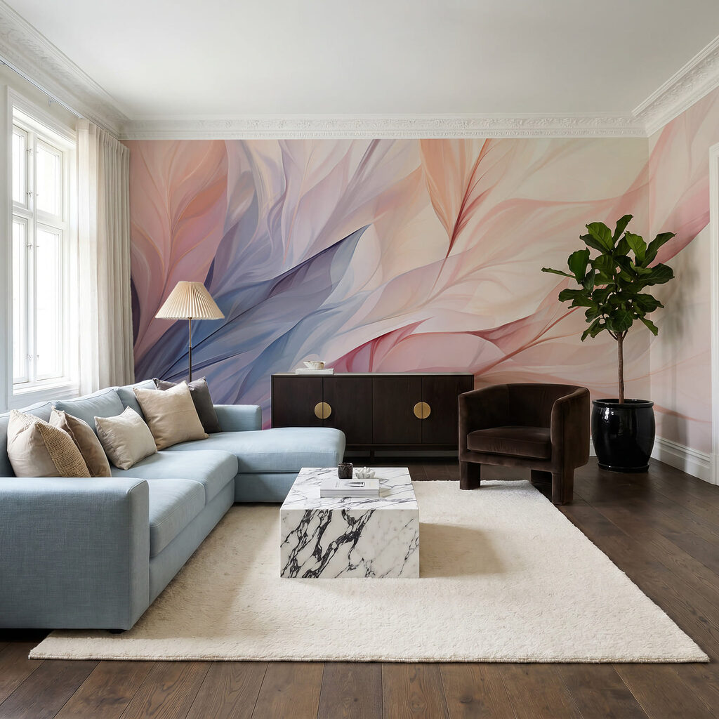 Foglie rosa e azzurre — ambiente 3